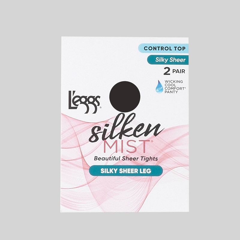 L'eggs Silken Mist Women's Ultra Sheer Run Resistant 2pk Pantyhose, 2 of 4