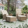 Greemotion 4pc Garda Gas Spring Assisted Reclining Outdoor Cushioned Patio Chairs with Ottomans Beige: Aluminum Frame, Fade & UV Resistant - 2 of 4