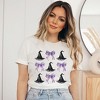 Simply Sage Market Women's Coquette Purple Bow Witch Hat Short Sleeve Graphic Tee - 2 of 4