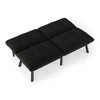 2-Seater Velvet Convertible Sofa Bed with Folding Design and Adjustable Backrest - 2 of 4