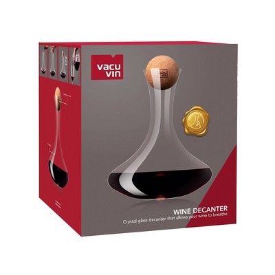 Clear Crystal Glass Wine Decanter with Cork Stopper