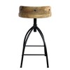 The Urban Port 25-31" Industrial Style Adjustable Swivel Stool with Backrest and Height Options Brown/Black - 2 of 4