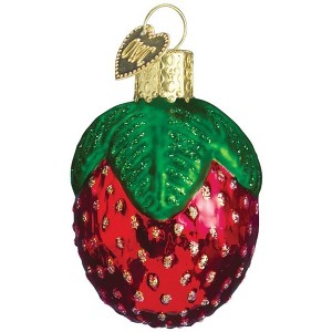 Old World Christmas Glass Blown Ornament, Sparkling Strawberry - 1 of 3