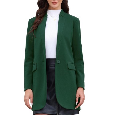 INSPIRE CHIC Women's Notched Stand Collar Long Sleeve One Buttoned Mid-Length Winter Coat Outerwear
