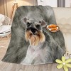 Boersma Schnauzer Flannel Blankets Cozy Blanket Super Soft Cozy Warm Puppy Dog Throw Blanket for Couch Bed Sofa Office Cute Schnauzer Gifts 30"x40" - 2 of 4