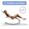 3-Piece Outdoor Rocking Chair Set - Patio Lawn Rockers with Coffee Table & Headrests, All-Weather White Wicker Furniture - 4 of 4