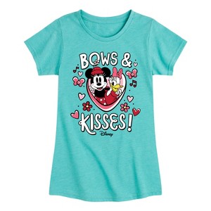 Girls' - Disney - Bows And Kisses Fitted Short Sleeve Graphic T-Shirt - 1 of 4
