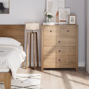 Whizmax Dresser for Bedroom, Wood Dresser Organizer, 5 Drawer Dresser with Deep Space, Storage Cabinet for Entryway, Hallway, Home Office - 1 of 4