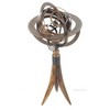 Decorative 12" Brass Armillary – Buffalo Horn Support – Nautical Display Piece By Old Modern Handicrafts - 2 of 4