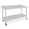 Stainless Steel Prep Table, 48 x 24 Inch Commercial Kitchen Prep & Work Table with Adjustable Under Shelf, Metal Workbench, with Backsplash - 2 of 4