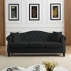 TiramisuBest 58.8" 2-Seater Tufted Velvet Sofa with Rolled Arms & Nailhead Trim, Black for Living Room,Bedroom & Office-2 Pillows - 3 of 4