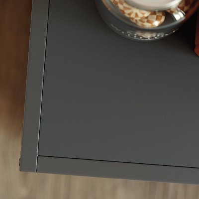 Black and Oak 2-Drawer Lateral File Cabinet