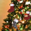 Aoibox 24 Pack Christmas Mini Stockings 8.3 Inch Black White Red Plaid Snowflake Fleece Stockings for Fireplace Holiday Decor - 3 of 4