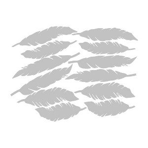 Unique Bargains Removable Feather Shape PVC Material Wall Stickers 5.31" x 1.46" 12 Pcs - 1 of 4