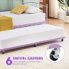 Twin Daybed with Trundle, Daybed Frame with Pullout Trundle 6 Casters, Steel Slat Support Guest Sofa Bed, Apartment, No Box Spring Needed - 3 of 4