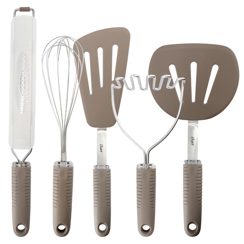 Oster Newcrest 5 Piece Prep and Cook Kitchen Tool Set in Taupe, 1 of 5