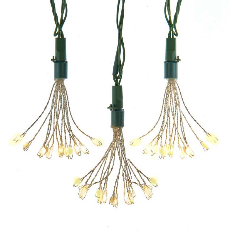 Kurt Adler 75-Light Cluster Lights and Warm White Twinkle LED Lights with Green Wire, 1 of 6