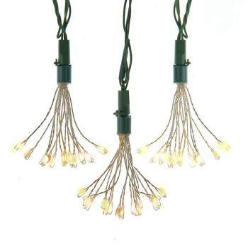 Kurt Adler 75-Light Cluster Lights and Warm White Twinkle LED Lights with Green Wire