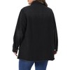 Agnes Orinda Women's Plus Size Button Denim Long Boyfriend Long Sleeve with Pockets Casual Shirt Jean Jackets - 4 of 4