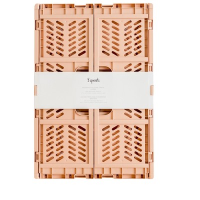 Large Clay Recycled Plastic Folding Storage Crate
