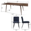 9-Piece Walnut Dining Set,95" L Rectangular Extendable Dining Table with 8 Upholstered Linen Dining Chair for Dining Room,Farmhouse-Tanpinhause - 4 of 4