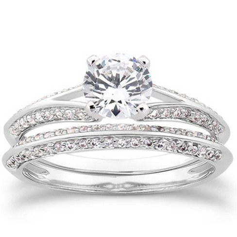 Pompeii3 3/4ct Split Shank Diamond Engagement Wedding Ring Set 14k ...
