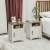 Farmhouse Nightstand with Barn Door, Set of 2, Bedside Table featuring Storage, Side End Table, Night Stand with Open Compartment - 4 of 4