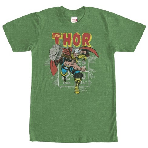 Men s Marvel Thor Comic Book Cent T Shirt Kelly Heather Large