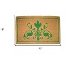 HomeRoots 18" X 30" Brown and Green Coir Abstract Outdoor Door Mat - 3 of 4