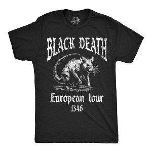 Mens Funny T Shirts Black Death European Tour 1346 Sarcastic Graphic Novelty Tee For Men - Crazy Dog Men's T Shirt For Music Lovers - 1 of 4