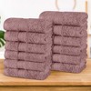 Cotton Plush Soft Highly-Absorbent Heavyweight Luxury Face Towel Washcloth Set of 12 by Blue Nile Mills - 2 of 4