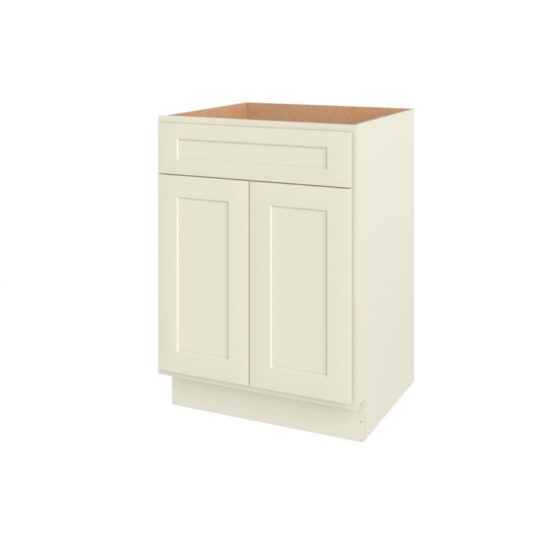 HOMLUX 24 in. W  x 21 in. D  x 34.5 in. H Bath Vanity Cabinet without Top in Shaker Antique White, 3 of 7