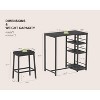 Gulches 3-Piece Counter Height Dining Set for 2 - PU Leather Upholstered Stools with 3 Storage Shelves, MDF & Metal Frame, Space-Saving - 2 of 4