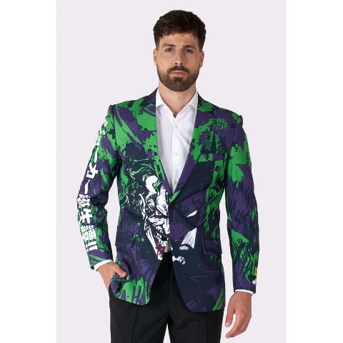 OppoSuits Men's Blazer - Official DC Comics Batman vs Joker Suit Jacket - Purple - Green - Warner Brothers Costume - Size 38