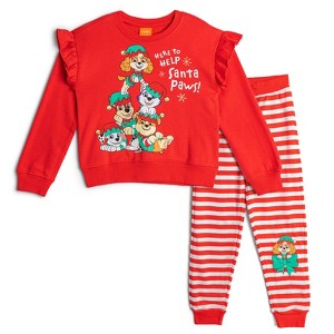 PAW Patrol Christmas Girls Fleece Pullover Sweatshirt and Jogger Pants Outfit Set Little Kid to Big Kid - 1 of 4
