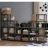 Gulches L-Shaped 9-Cube Bookshelf, 12-Shelf Industrial Corner Etagere Bookcase - 2 of 4