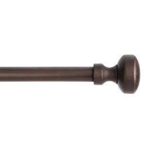 TOWN & COUNTRY EVERYDAY Modern Rounded Cap Single Indoor Curtain Rod and Finial Set - 1 of 2