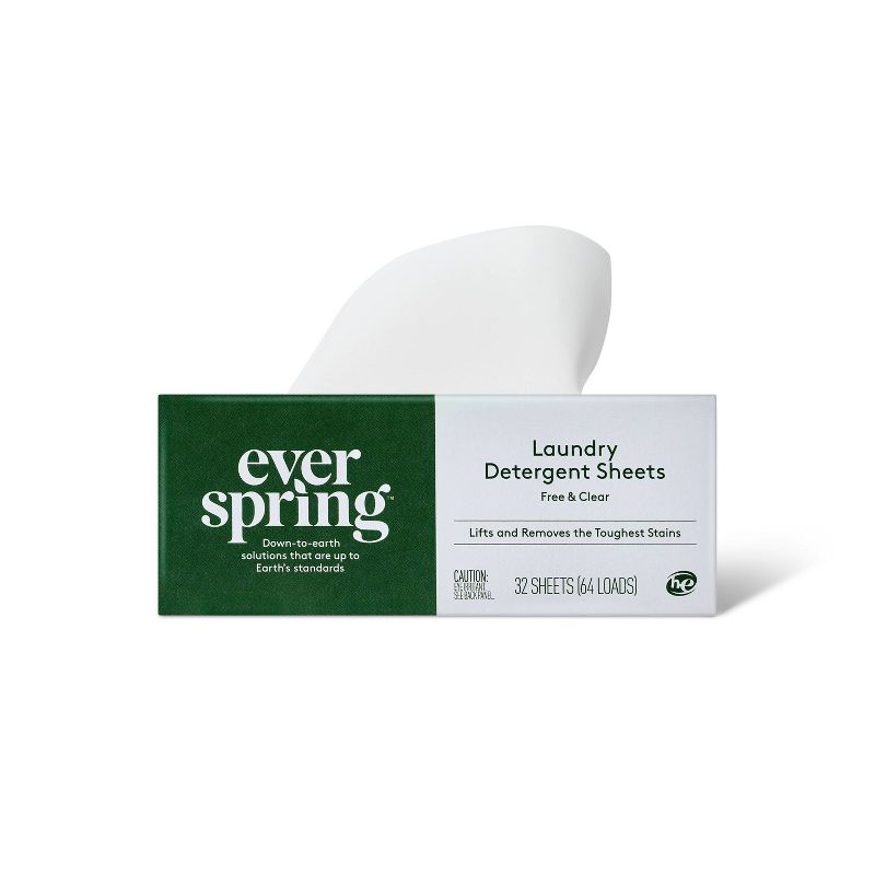 Free &#38; Clear Laundry Detergent Sheets - 64 Loads - Everspring&#8482;, 3 of 7