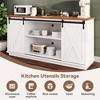 HYLEORY 59' Farmhouse Sliding Barn Door TV Stand with Adjustable Shelves for Living Room - 3 of 4