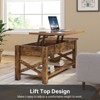 Greenstell Height-adjustable coffee table with storage compartments, multi-functional living room table, adjustable height, Rustic Brown - 3 of 4