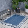 5'3" x 7' Preveli Outdoor Rug Blue/Ivory - Christopher Knight Home: Stain & Water-Resistant, Loomed Polypropylene - 2 of 4