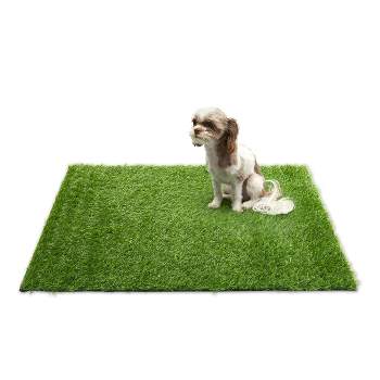 Zodaca Artificial Fake Grass Turfs Pad for Dogs Potty, Outdoor Pet Urine Pee Mat with Drain Holes, 40 x 28 in