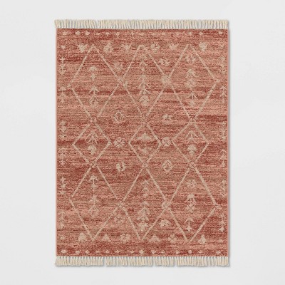 7' x 10' Geometric Tapestry Outdoor Rug Rust - Opalhouse™