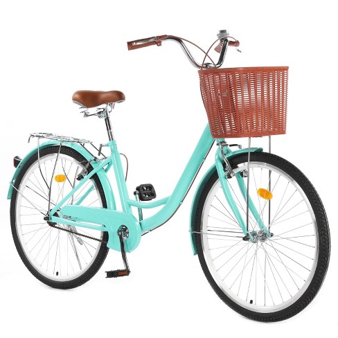 24 26 Inch Beach Cruiser Bike For Women Womens Bike With Basket 1 Speed Step Through Bikes Target