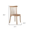 HomeRoots Set of Four Tan Heavy Duty Plastic Slat Back Dining Side Chairs - 3 of 4