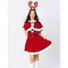 Women's Mrs. Claus Christmas Costume - Luxurious Velvet Dress Outfit with Belt, Shawl, Gloves & Headband - 2 of 4
