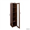 SKRAN Display Cabinet with Glass Doors, Curio Storage Cabinet with 5 Shelves, Bookcase - Particle Board + MDF Material,  Walnut Finish - 3 of 4