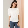Allegra K Women's Frilled Round Neck Short Sleeve Summer Blouses - 2 of 4