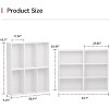 3-Tier Tall Open Bookshelf, White Floor Standing Storage Shelving Unit for Living Room, Bedroom, or Home Office - 2 of 4