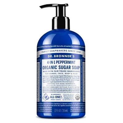 Dr. Bronner's Organic Sugar Soap - Peppermint - 12 fl oz